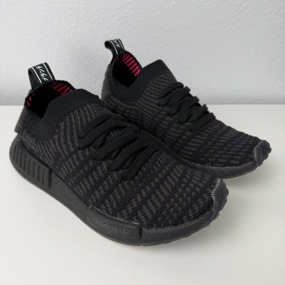 Adidas NMD R1 STLT Primeknit CQ2391 Men's 5 Women's 6 Triple Black Boost